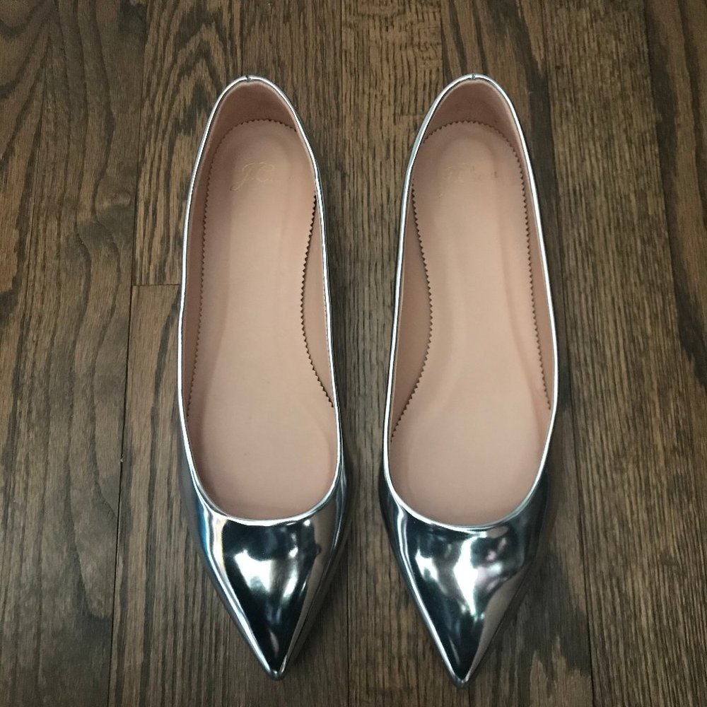 Silver Pointed Flats - JCREW